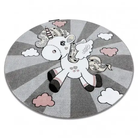 Tappeto PETIT UNICORN UNICORNO cerchio grigio A Buon Prezzo