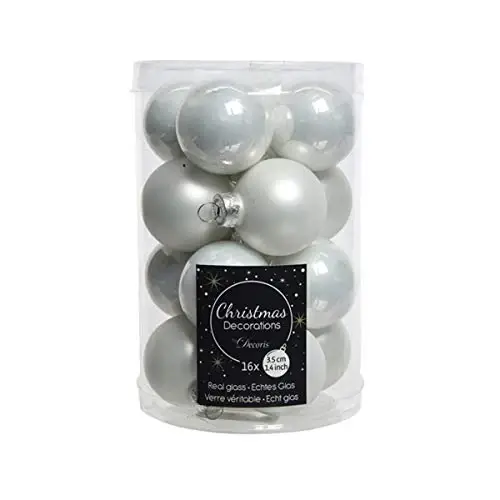 Non Perdere Confezione 16 palline di vetro bianco inverno Kaemingk