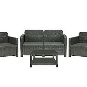 SET SALOTTINO IN RATTAN GARDA ANTRACITE Direttamente Dal Produttore