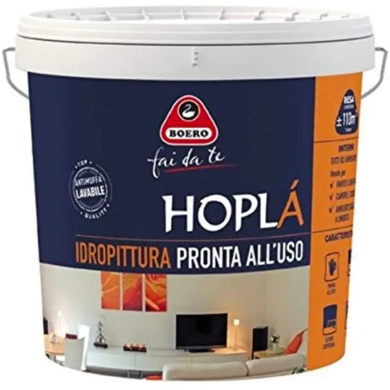 Nuova Collezione Idropitture lavabile bianca antimuffa Hoplà Boero