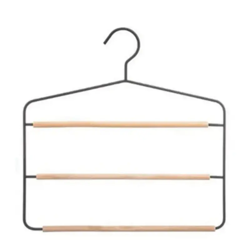 Appendiabiti a 3 pantaloni in legno e metallo Prezzo Scontato