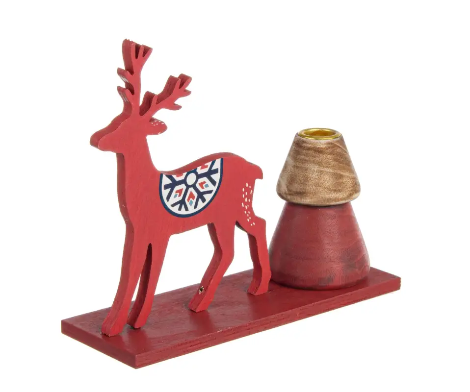 Saldi Porta candela noel rosso