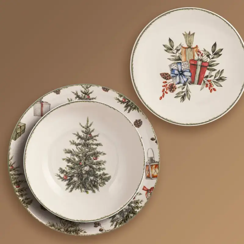 Must-Have Servizio Tavola 18 Pezzi in Stoneware Coupe Christmas Carol