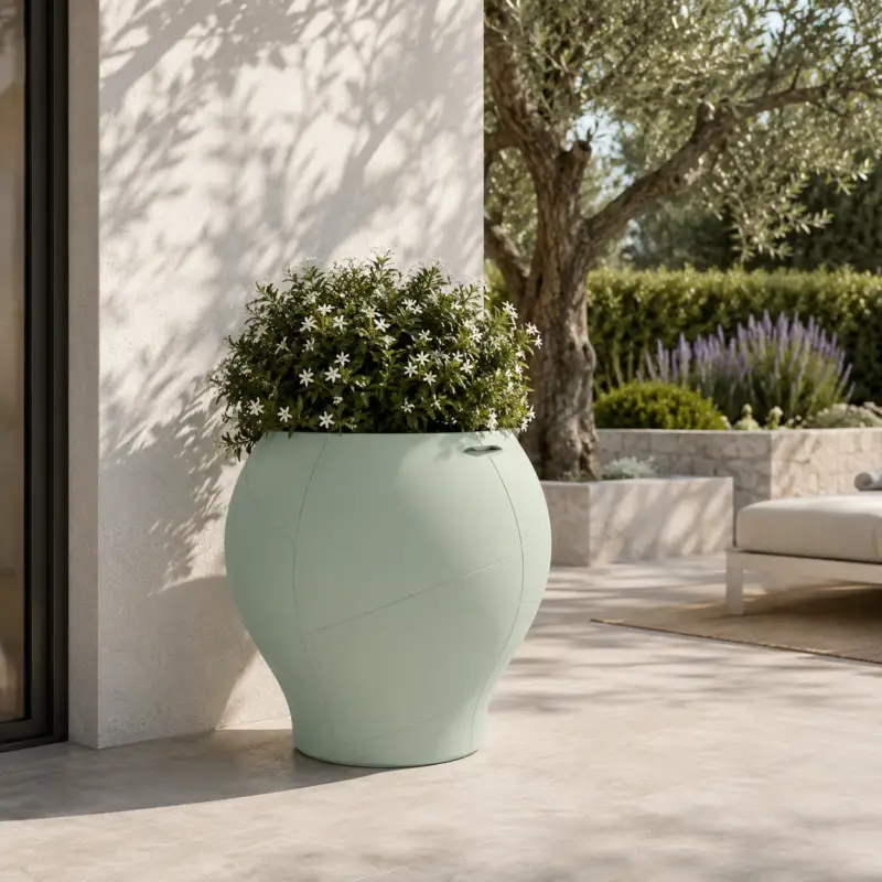 Vaso Vera Pot Lyxo da Esterno 50 cm Verde Giada Professionale
