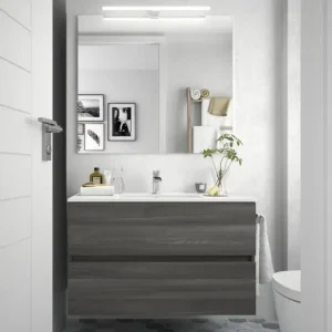 Nuova Collezione FUSSION LINE - Mobile bagno sospeso cm 70 in legno Grigio Alsazia