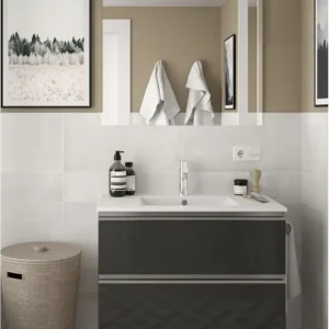 Ultime Pezzi Mobile bagno sospeso cm 80 in legno grigio lucido Mod. Spirit 800