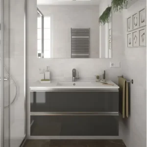 Di Tendenza Mobile bagno sospeso cm 120 in legno taupe lucido Mod. Spirit 1200