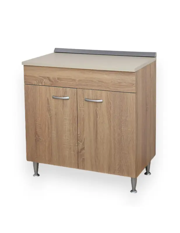 Offerta BASIC - Mobile base cucina 2 ante con ripiano cm 80 rovere well