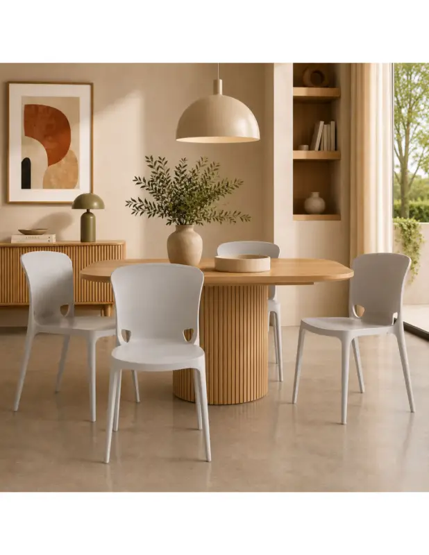 Non Perdere Johan - Sedie Moderne da interno e/o esterno soggiorno giardino bar in polipropilene bianco Made in Italy