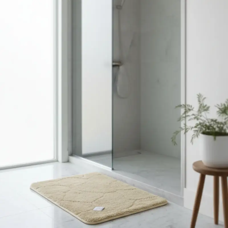 Direttamente Dal Produttore Tappeto da bagno peloso in cotone Antiscivolo Tinta Unita 50 x 80 cm