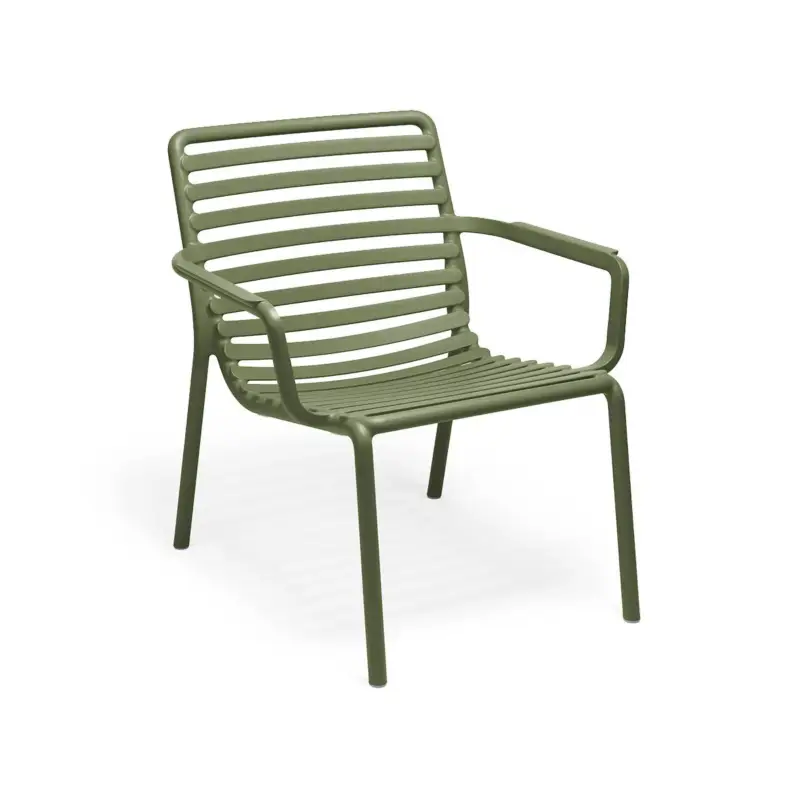 Spedito Oggi Sedia "Doga Relax" in polipropilene fiber-glass per giardino, bar e ristorante "Made in Italy"