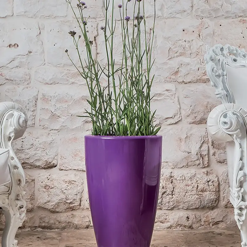 Nuovo Arrivo Vaso Cromia Prisma rotondo decorazione in resina "Made in Italy" da h 50 cm