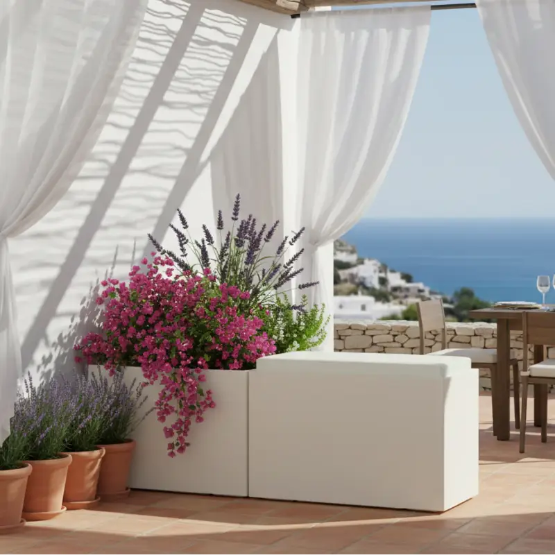 Popolare Poltroncina Comfy Roomy pouf in resina con cuscino alto confortevole Made in Italy