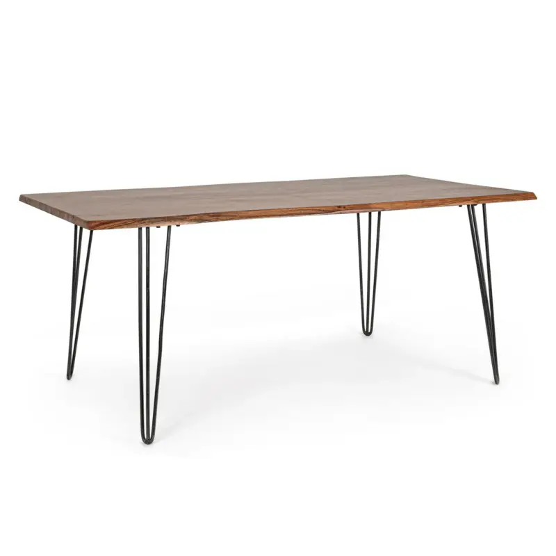 Più Venduto Tavolo Barrow rettangolare, con Gambe in acciaio, piano in legno di acacia da 180 x 90 cm