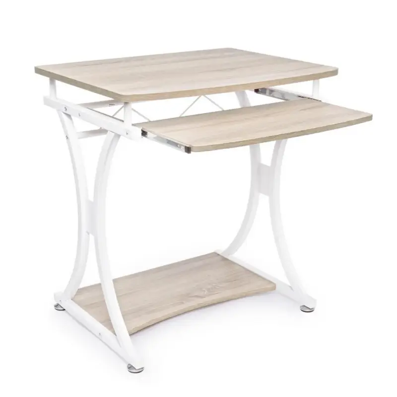 Compra Oggi Stesso Scrivania "Violet" per PC con piani in MDF, struttura in acciaio verniciato, porta tastiera, 70 x 55 cm