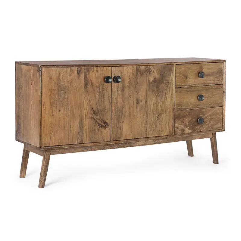 Saldi Credenza "Sylvester" con struttura e gambe in legno di mango, mobile in stile vintage