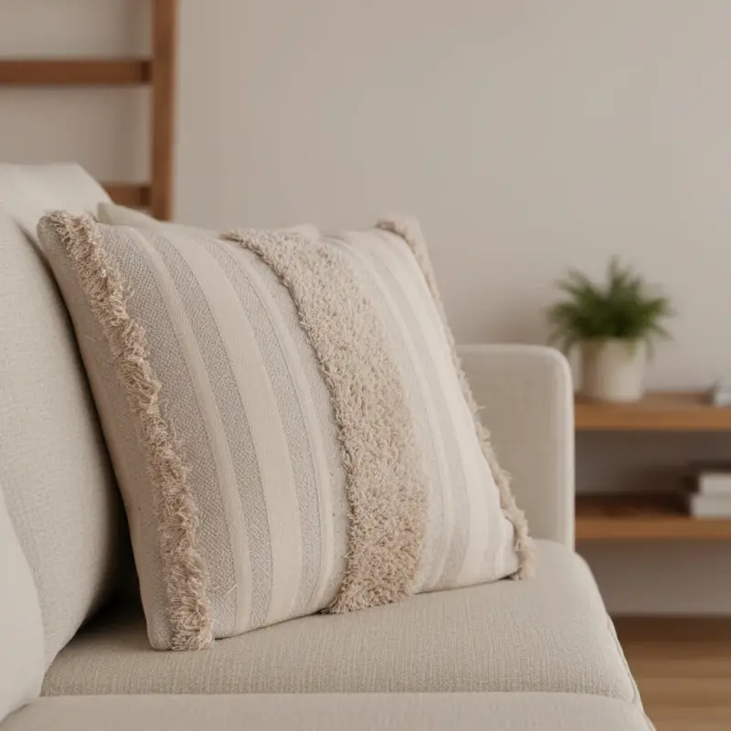 Compra Oggi Stesso Cuscino imbottito in cotone decorativo per divano sfoderabile 45 x 45 cm