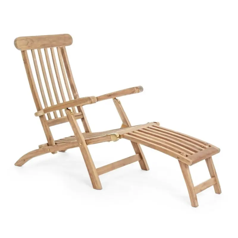 Poltrona "Veradero" in legno di teak per esterno, schienale declinabile a 3 posizioni, pieghevole Soddisfatti O Rimborsati