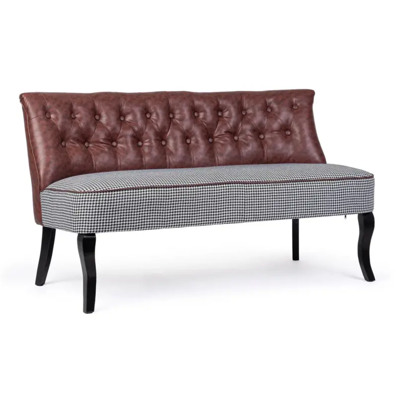 Prezzo Basso Divano 2 Posti "Batilda" per interno, Struttura In Legno Di Pino E Compensato, Gambe In Legno Di Pino,136 x 66 x 76 h cm