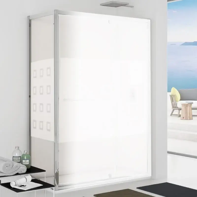 Offerta Speciale Parete fissa 87-89 cm vetro serigrafato 6 mm, h. 1,95 da abbinare ad una porta - new plus