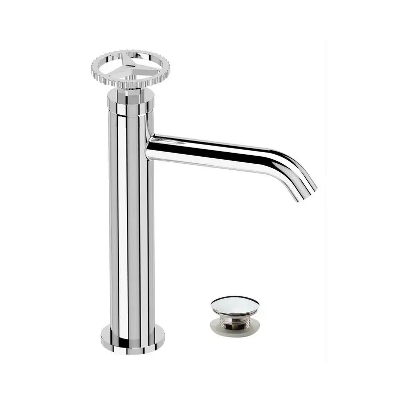 Sconto Miscelatore per lavabo altezza media senza foro sul corpo con scarico click-clack e troppopieno - serie Chrono