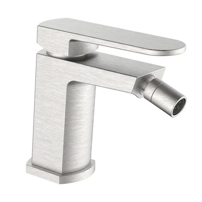 Offerta Limitata Miscelatore bidet acciaio spazzolato con piletta click clack - serie Venere