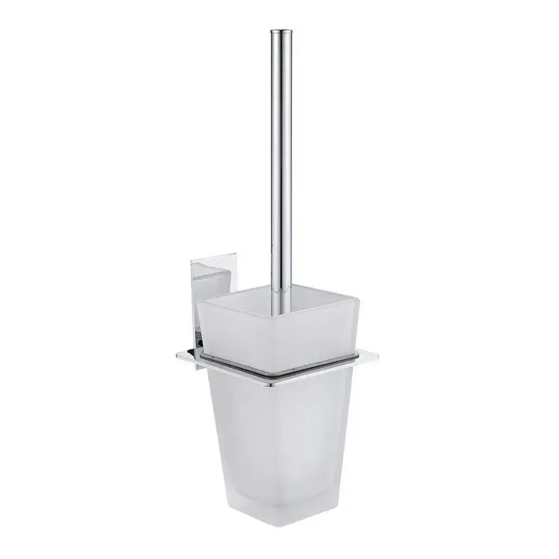 Promozione Esclusiva Porta scopino con bacinella in vetro satinato - serie Level