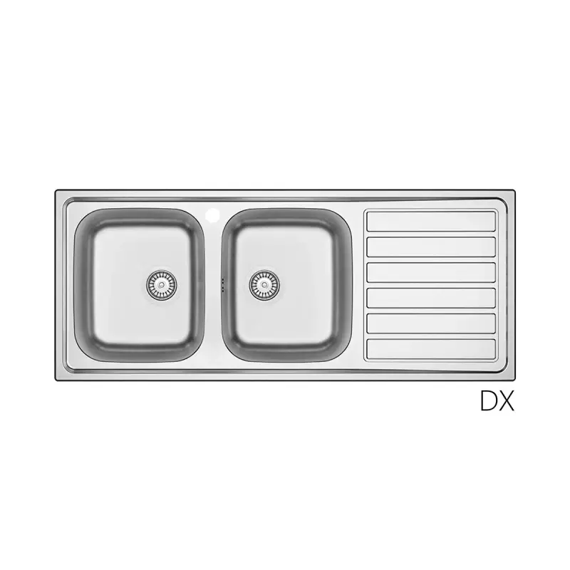 Lavello da incasso in acciaio inox LS03 120×50 cm – gocciolatoio a sinistra Bestseller