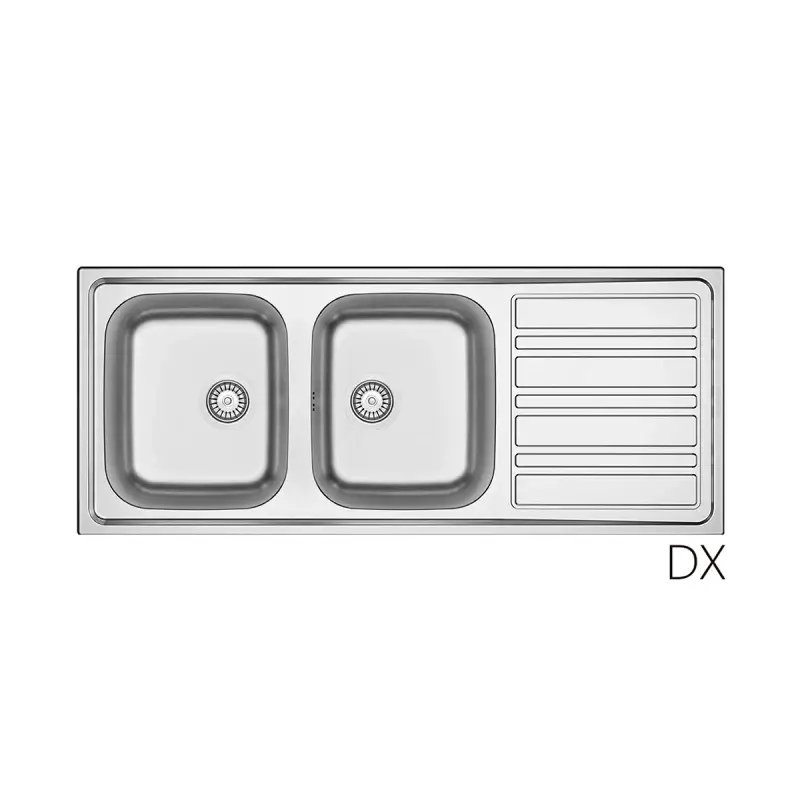 Lavello da incasso in acciaio inox LS06 120×50 cm – gocciolatoio a sinistra Saldi