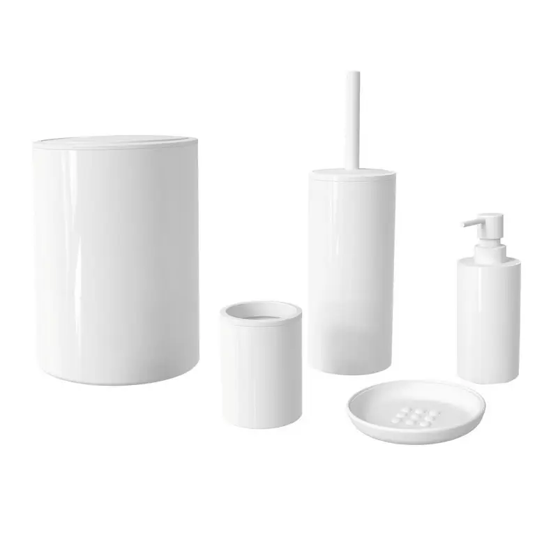 Set accessori bagno 5 pezzi ABS bianco – Serie Ruby Ultimissimo Modello