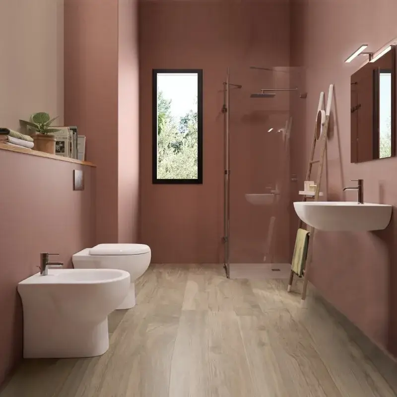 Set sanitari filo muro a terra con lavabo 55 cm - Serie Tonique Popolare