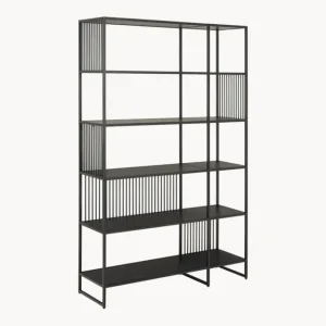 Libreria in acciaio con ripiani in legno Strington Professionale