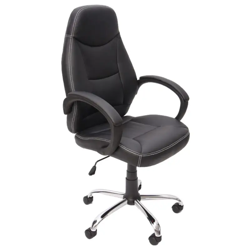 Poltrona per ufficio MIRANDA, con Meccanismo Basculante, Base in metallo, in Pelle Nero Sconto