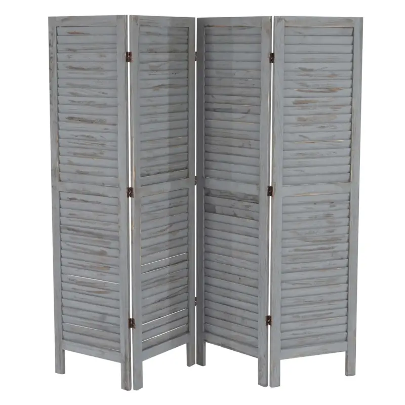 Soddisfatti O Rimborsati Paravento in Legno LEO, cm 170x182x2, Stile vintage, colore Grigio