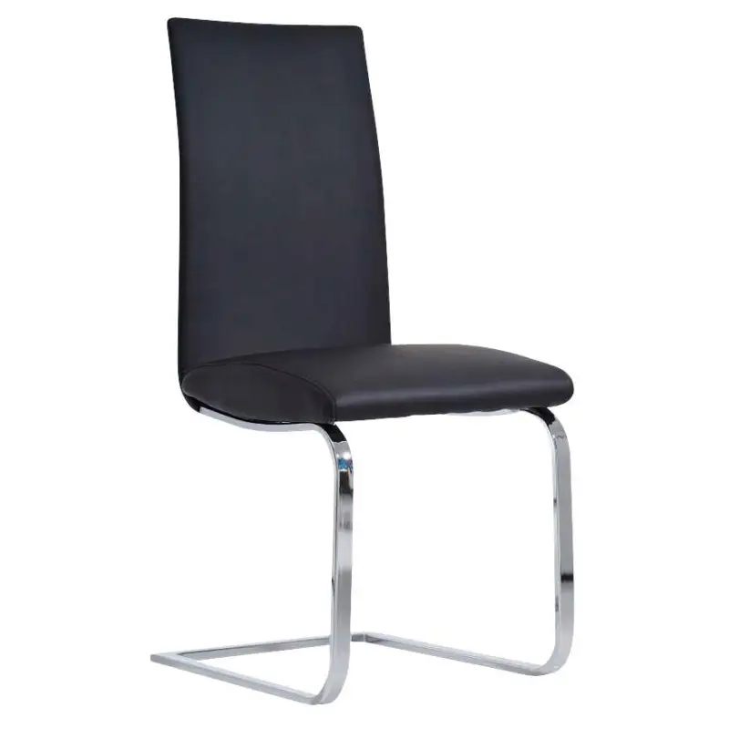 Sedia per Ospiti / Sala Attesa IASO, Design minimalista e Alta qualità, Struttura in metallo, in Pelle colore Nero Ultima Occasione