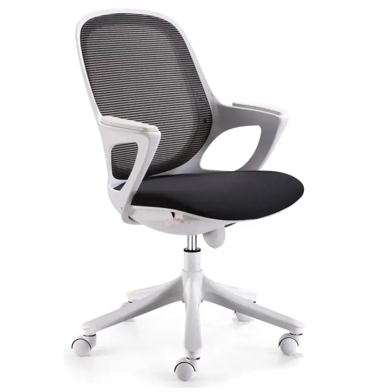 Sedia da ufficio VIRNA, Stile originale, Struttura robusta, Schienale traspirante, Bianco/Nero Ordina Subito