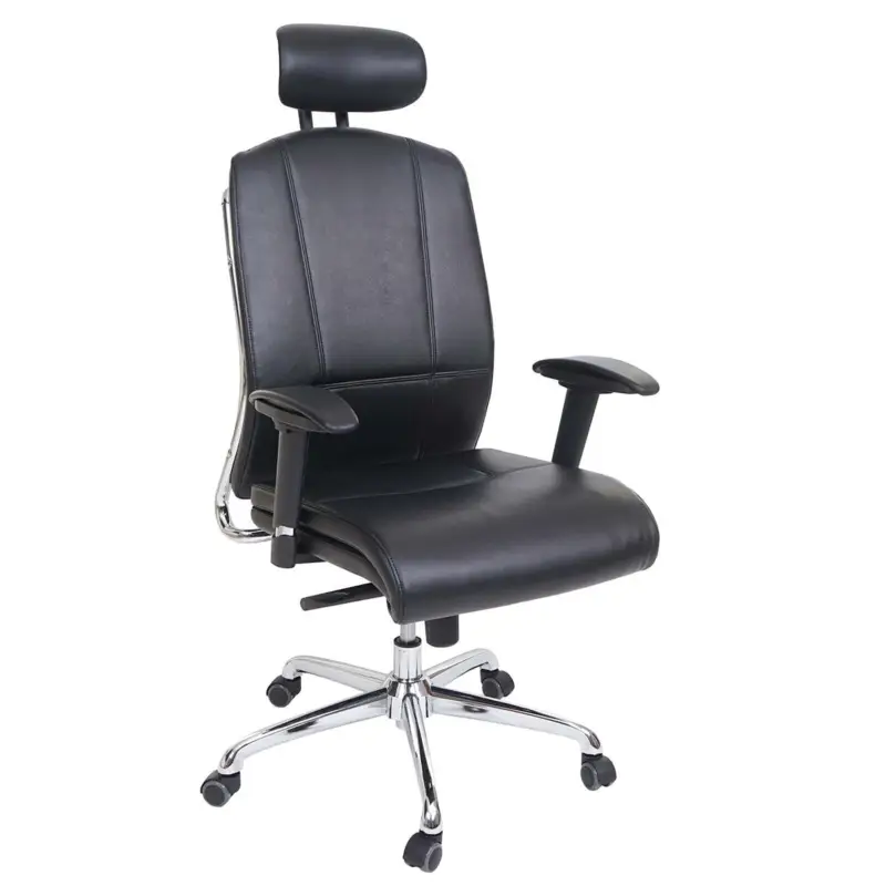 Sedia Ergonomica LAKRON, Comfort ed Eleganza, Certificata ISO 9001, in Pelle color Nero Spedito Oggi