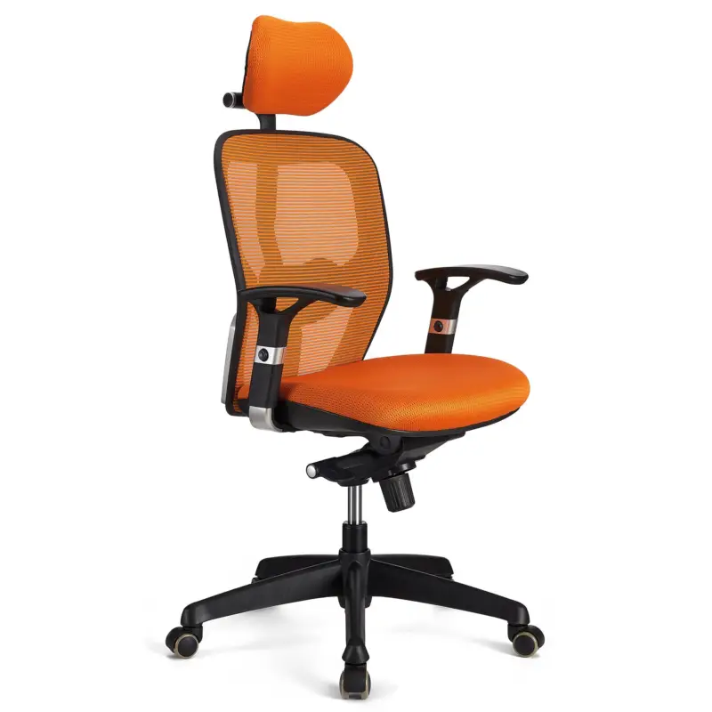 Economico Sedia Ergonomica FELIX PRO, Sostegno Lombare Regolabile, Uso Professionale, in Arancione