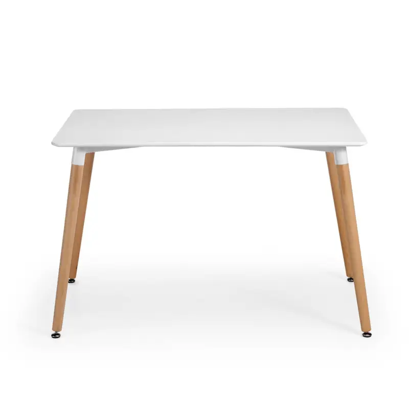 Tavolo per PC MISKE, 120x80cm, in Legno, Ripiano in Acciaio Bianco Prezzo Di Fabbrica