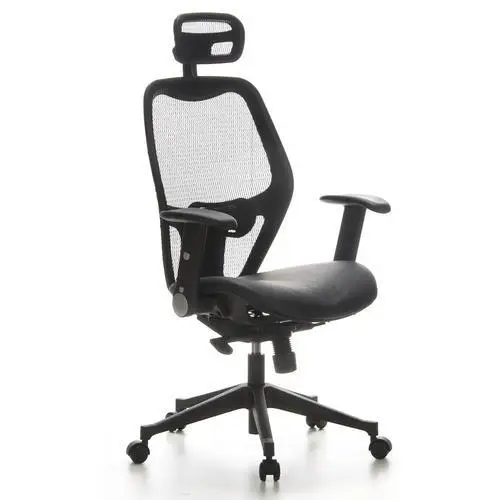 Bestseller DEMO# Sedia ufficio / Executive AIRPORT in Pelle e rete, 100% regolabile, colore Nero
