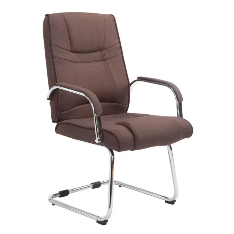 Must-Have Poltrona Attesa DENVER TESSUTO, Base in metallo, Braccioli imbottiti, Marrone