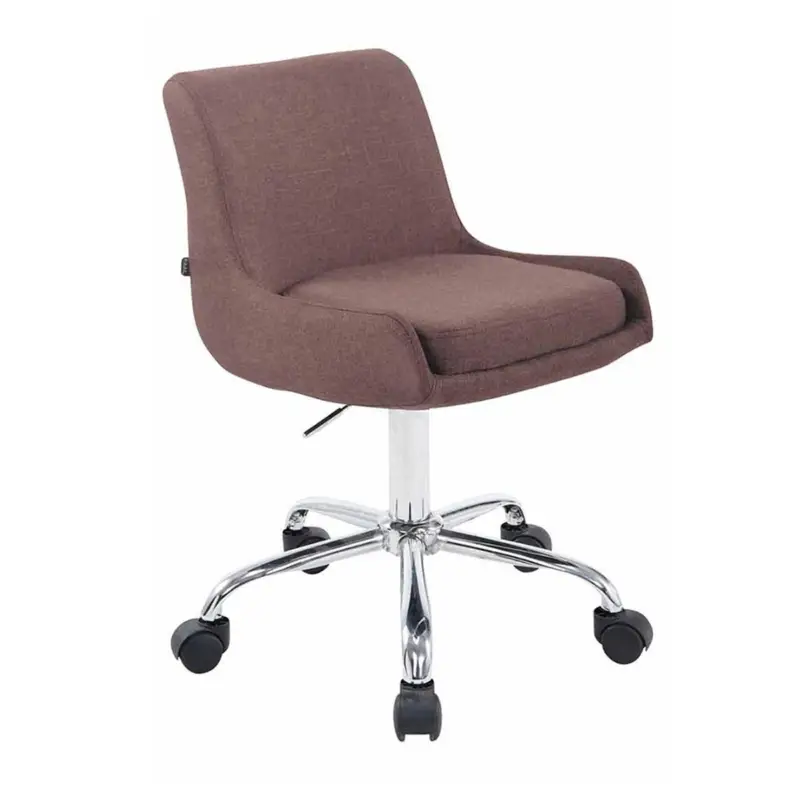 Sedia per Scrivania ASIA, Regolabile, Base in Metallo, Tessuto, Marrone Occasione Imperdibile