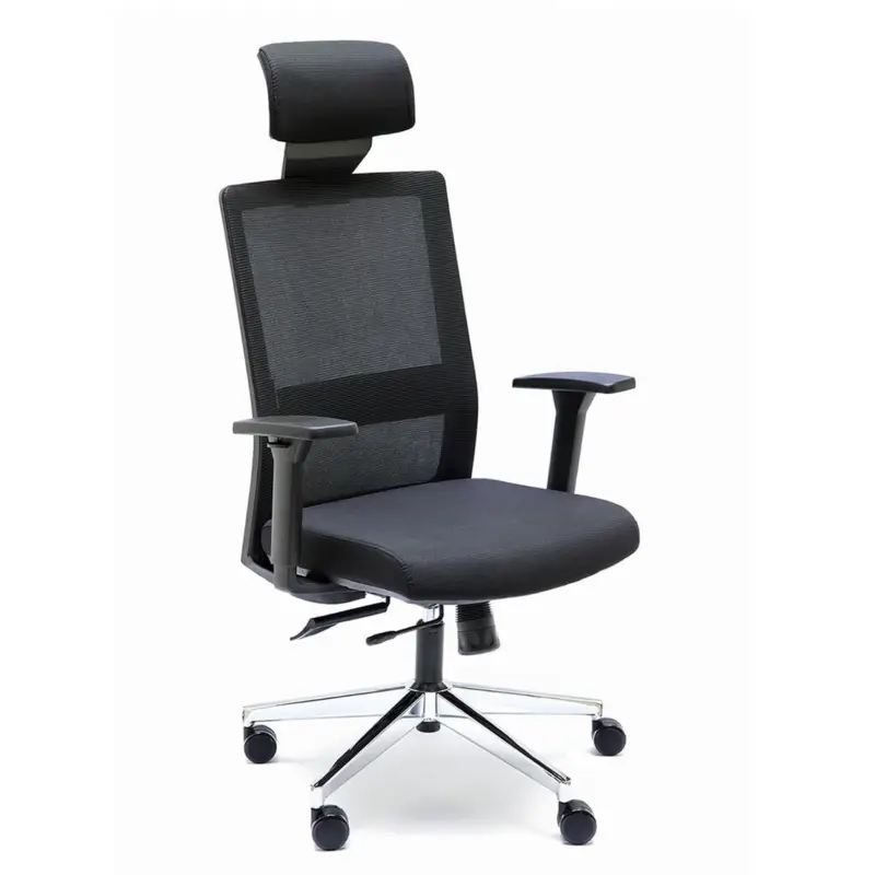Compra Oggi Stesso Sedia Operativa ALBI, Ergonomica, Poggiatesta, Supporto Lombare Regolabile, Rete e Tessuto, Nero