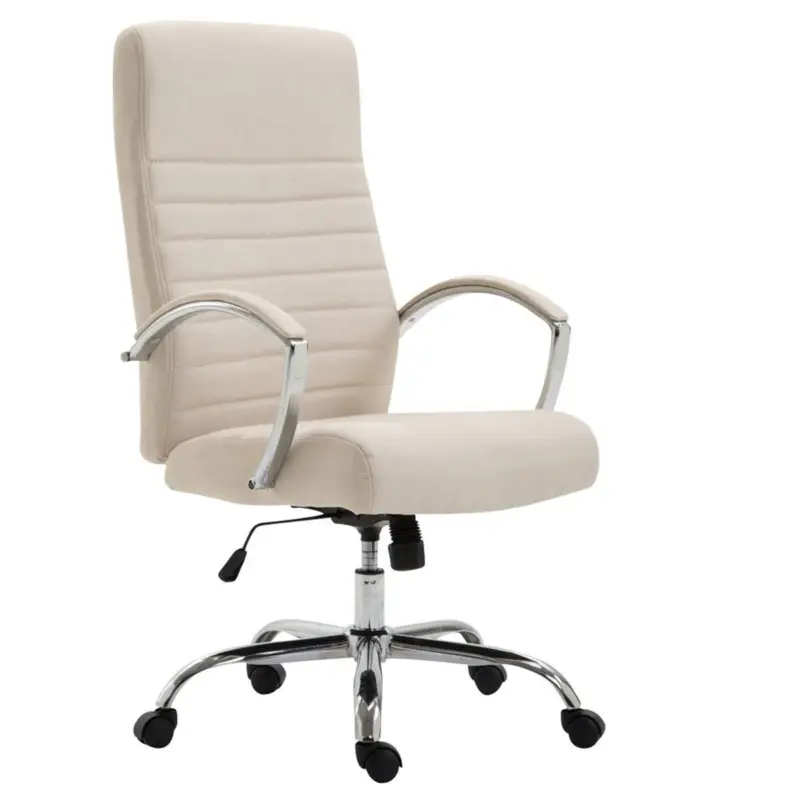 Compra Oggi Stesso Sedia da Ufficio VANCOUVER TESSUTO, Design Moderno con Cuciture a Vista, in Crema