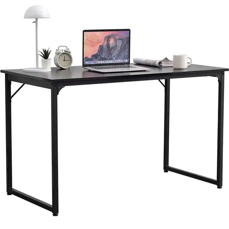 A Buon Prezzo Tavolo per PC ANET, 120x60x74cm, Telaio in Acciaio, Piano in Legno Nero