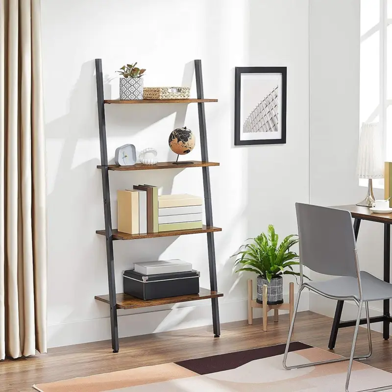 Affare Libreria SKYE, Stile Industriale, 64x35x150 cm, In Ferro e Legno color Faggio