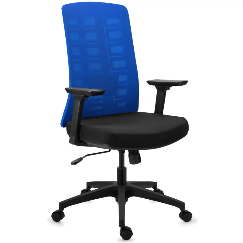 DEMO# Sedia da Ufficio MAJESTIC, Design Esclusivo, Alta Gamma, Ergonomica, in Blu Spedizione Espresso