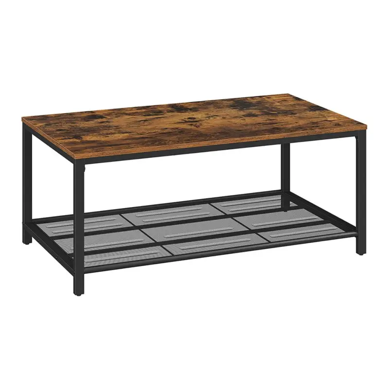 Esclusivo Tavolino GENOVA, 106x60x45 cm, Stile Industriale, In Metallo e Legno Faggio