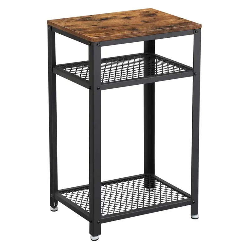Compra Adesso Tavolino EMORY, 2 Ripiani in Rete, 45x35x75 cm, In Metallo e Legno Faggio